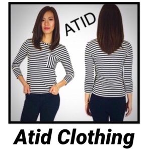 Atid Striped Contrast Pocket Hola Top